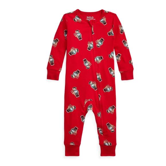 Polo Ralph Lauren sled bear print footless zipper pajamas size 18-24 months - Picture 1 of 4
